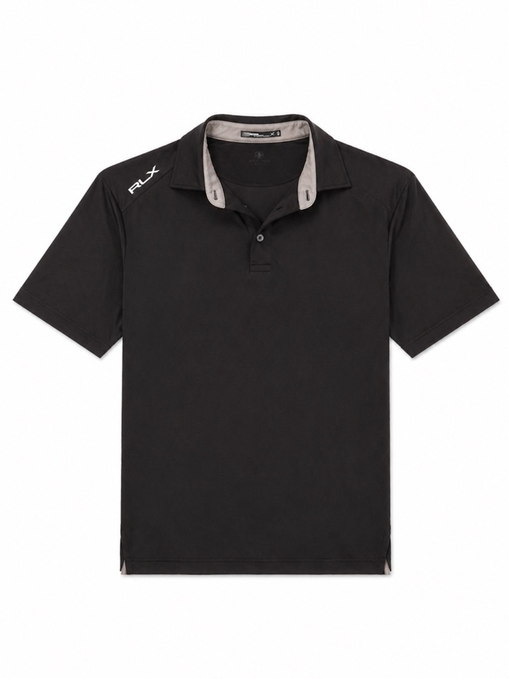 Ralph Lauren RLX Black Polo with Contrast Light Pink Collar